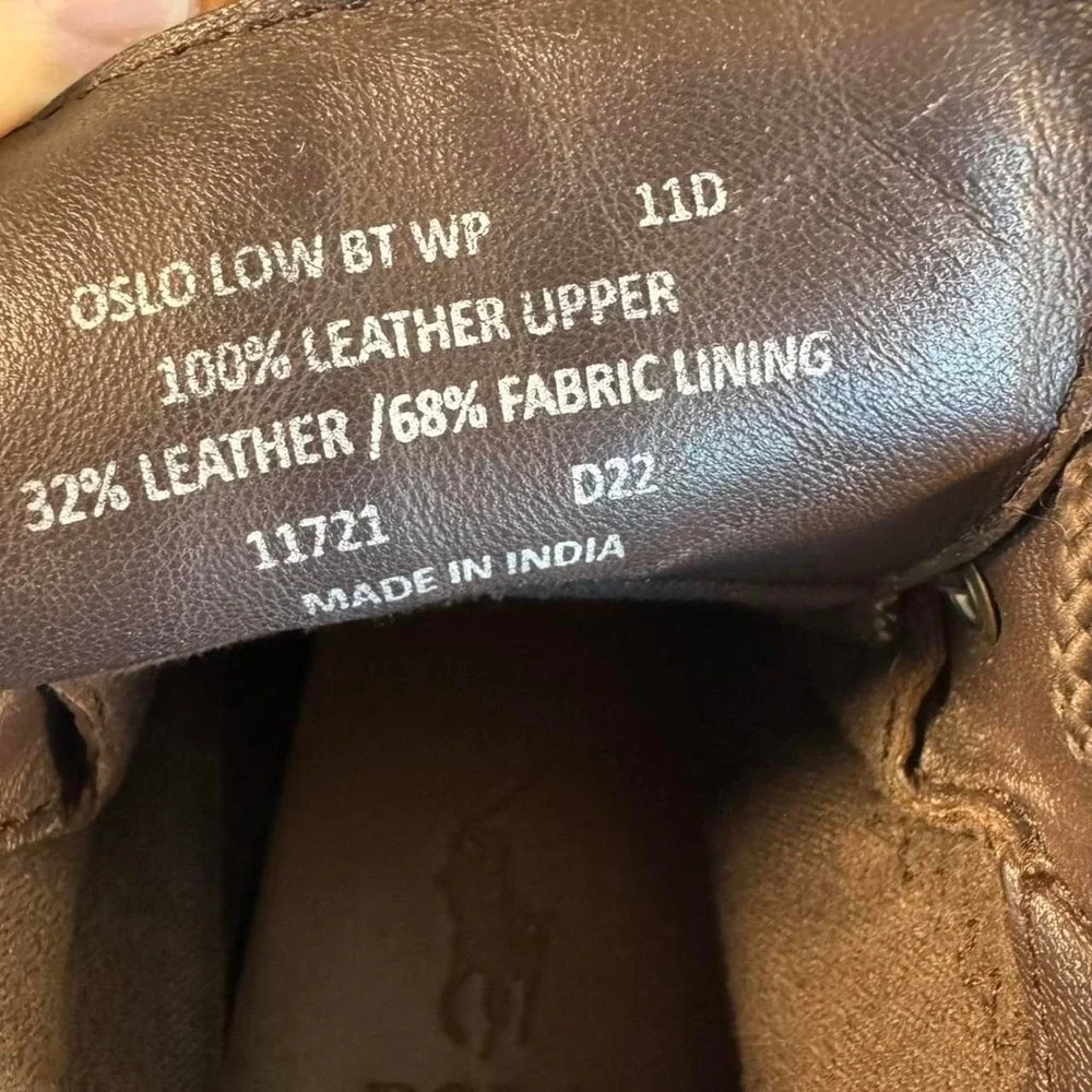 Polo Ralph Lauren Brown leather outdoor boots with buckle